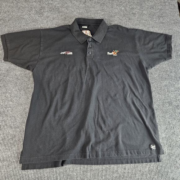 FedEx Racing Shirt Mens 3XL Black NASCAR Racing Polo Joe Gibbs Racing Team - Picture 1 of 13